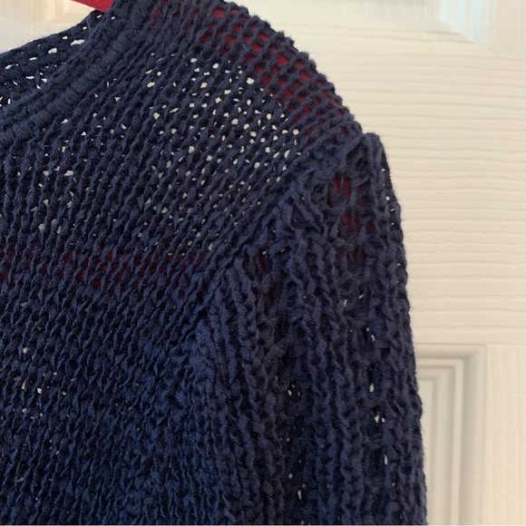 Rachel Zoe Navy Blue Crochet Long Sleeve Sweater NWT - Picture 8 of 11